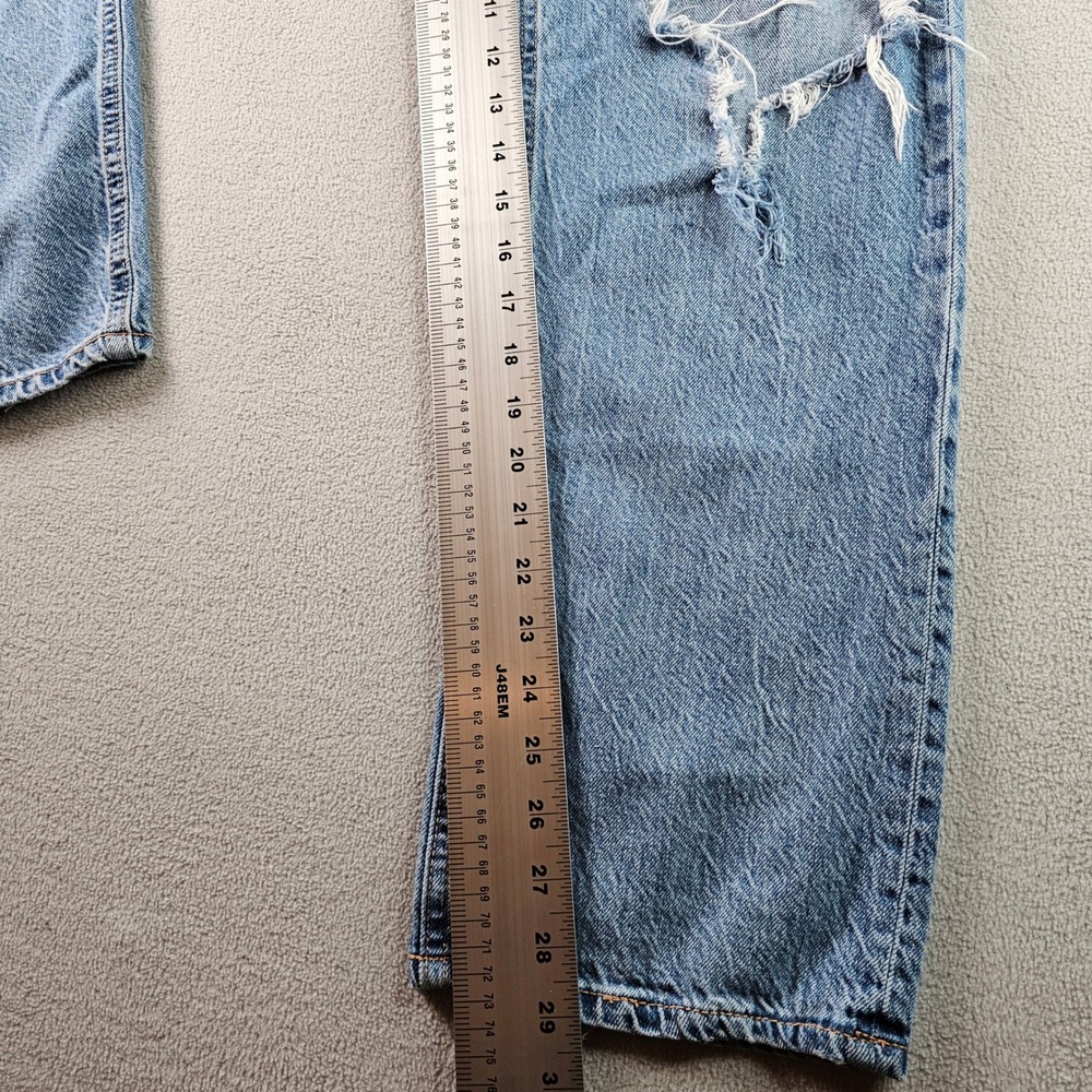 Aeropostale 90's Baggy Distressed Denim‎ Jeans Women 28W Blue Straight Leg - Picture 5 of 13